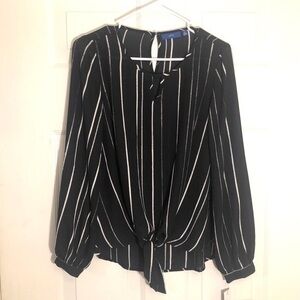 APT. 9 Black and White Striped Blouse